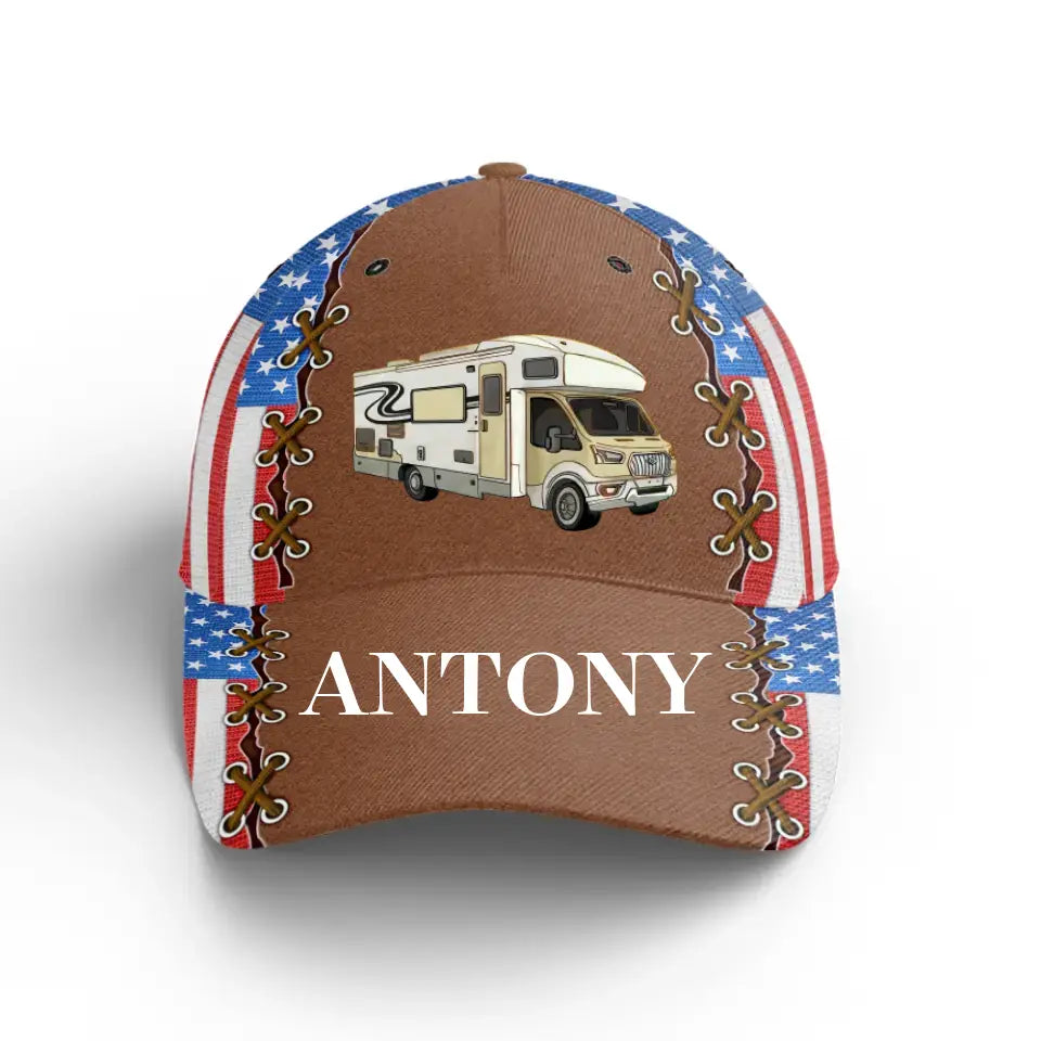 Happy 4th July Camping - Personalized Cap, Gift For Camping Lovers - CF-C46