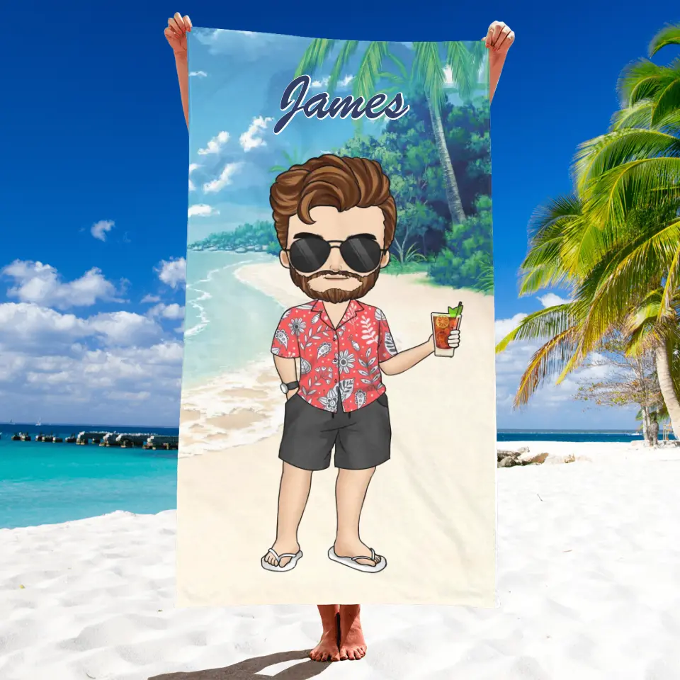 Custom Girl Beach Towel Name -  Personalized Beach Towel, Gift For Beach Lover