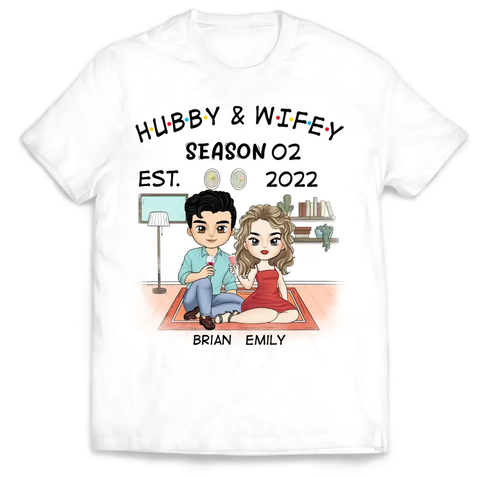 Hubby And Wifey Seasons - Personalized T-Shirt, T-Shirt Gift For Couple - TS2001