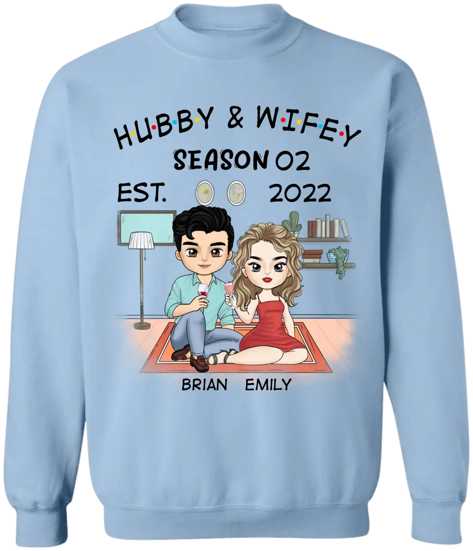 Hubby And Wifey Seasons - Personalized T-Shirt, T-Shirt Gift For Couple - TS2001