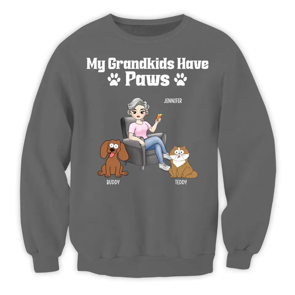 My Grandkids Have Paws - Personalized T-Shirt, Gift For Pet Lover, Grandpaw Gift - TS1164