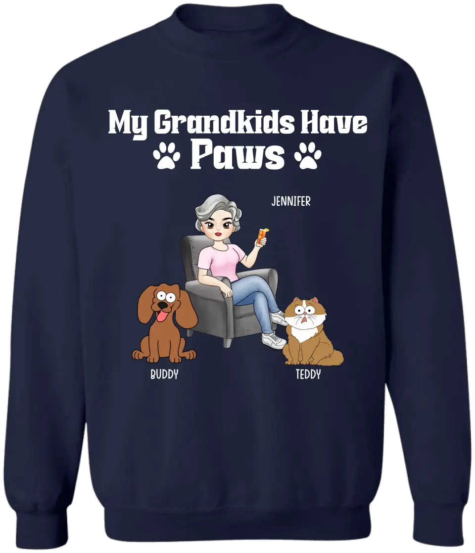 My Grandkids Have Paws - Personalized T-Shirt, Gift For Pet Lover, Grandpaw Gift - TS1164