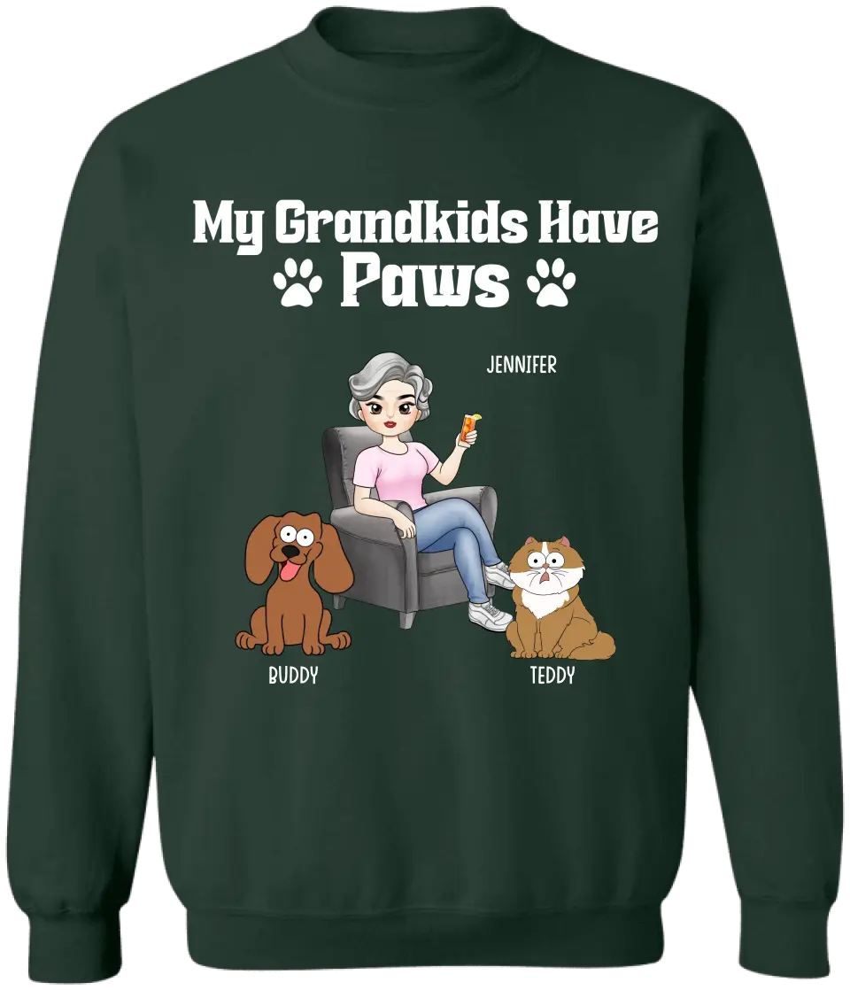 My Grandkids Have Paws - Personalized T-Shirt, Gift For Pet Lover, Grandpaw Gift - TS1164