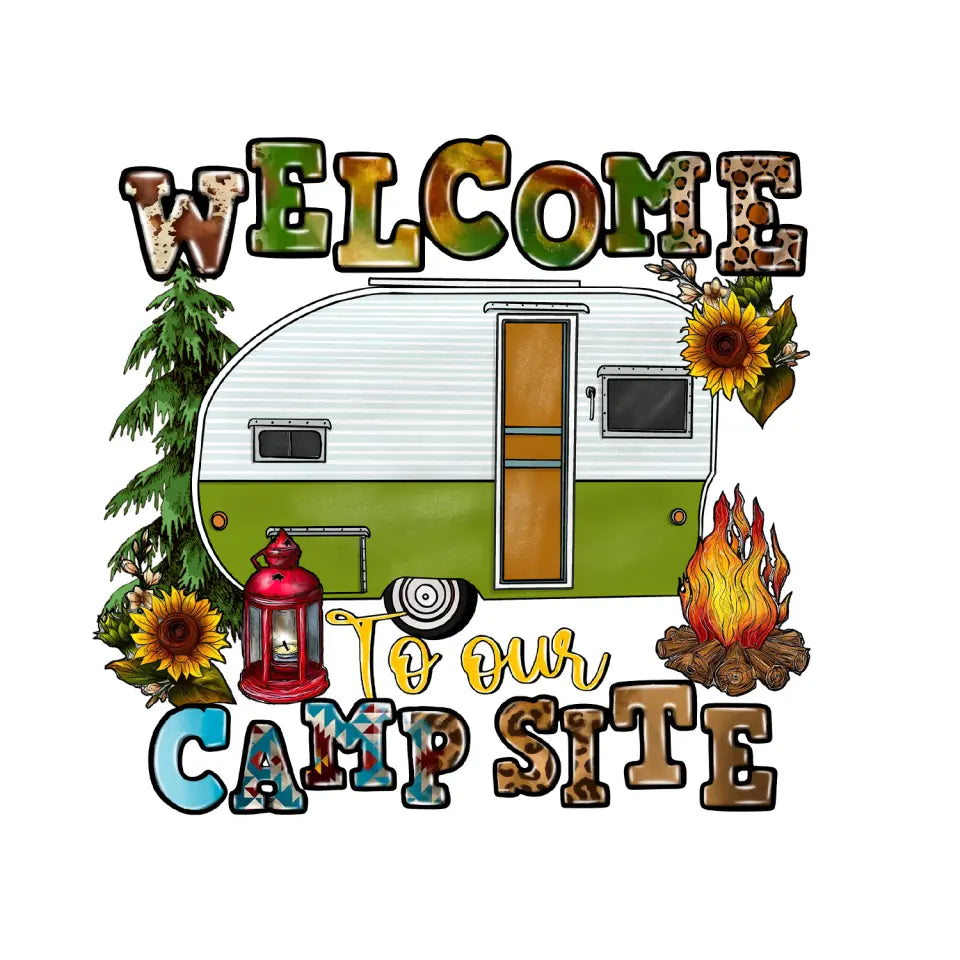Welcome To Our Campsite - Personalized Decal, Camping Gift, Gift for Campers - CF-PCD130