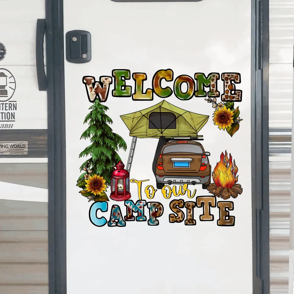 Welcome To Our Campsite - Personalized Decal, Camping Gift, Gift for Campers - CF-PCD130