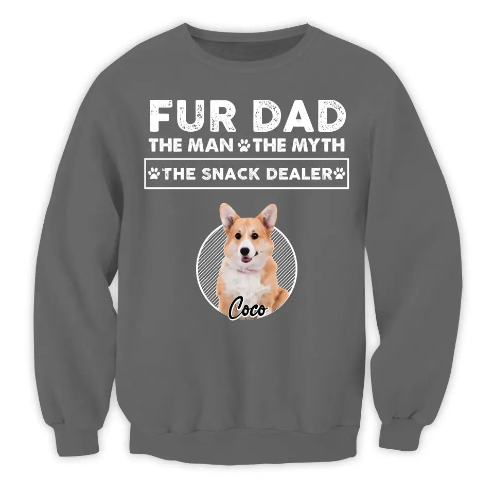 Fur Dad The Man The Myth The Snack Dealer - Personalized T-Shirt, Gift For Dog Lovers, Dog Mom, Dog Dad - TS1201