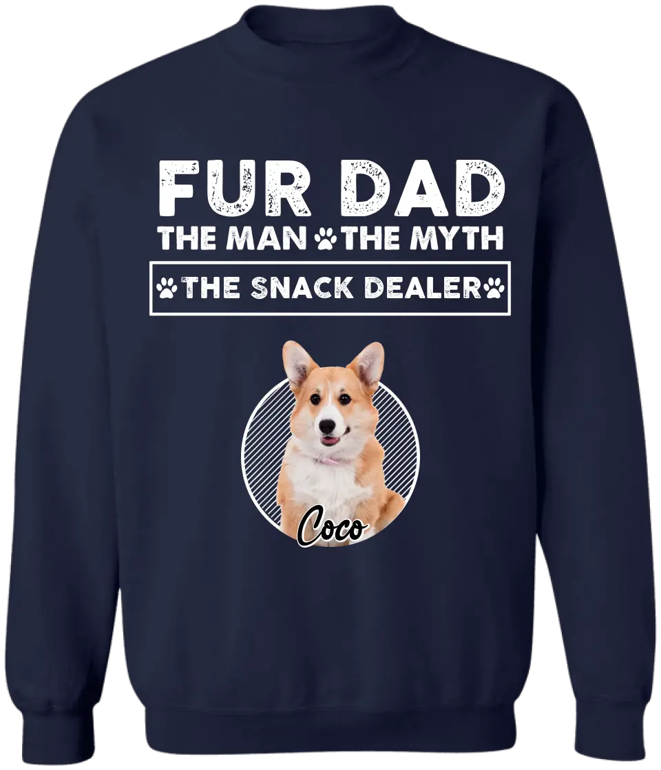 Fur Dad The Man The Myth The Snack Dealer - Personalized T-Shirt, Gift For Dog Lovers, Dog Mom, Dog Dad - TS1201