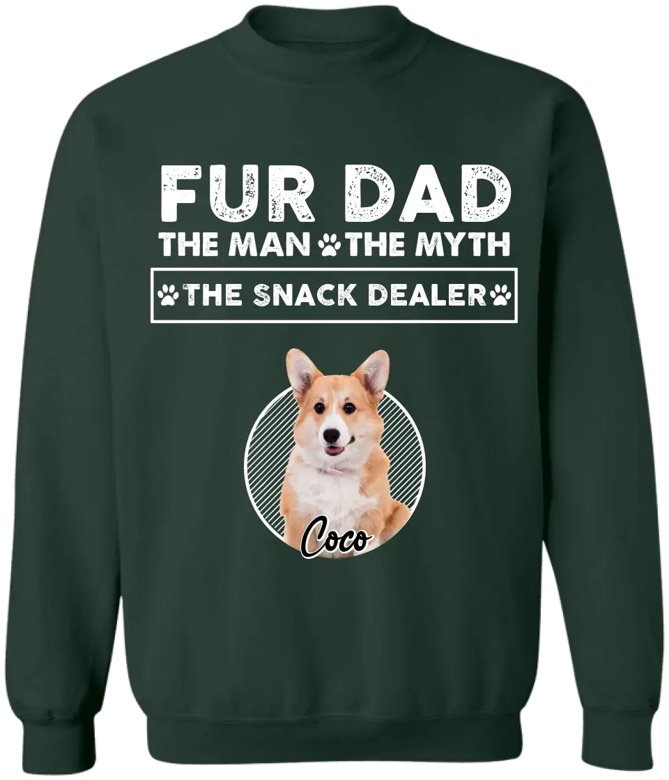 Fur Dad The Man The Myth The Snack Dealer - Personalized T-Shirt, Gift For Dog Lovers, Dog Mom, Dog Dad - TS1201