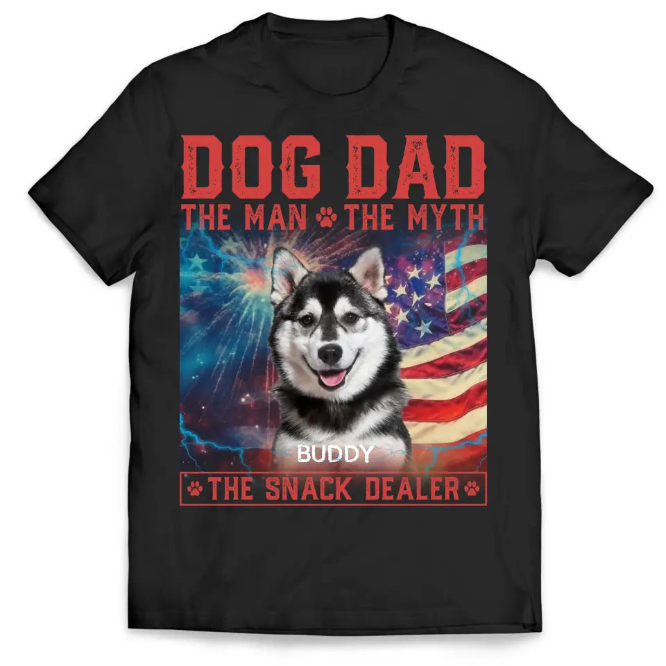 Custom Photo The Man The Myth The Snack Dealer - Personalized T-Shirt, Gift For Dog Lover, Dog Parents - TS1226