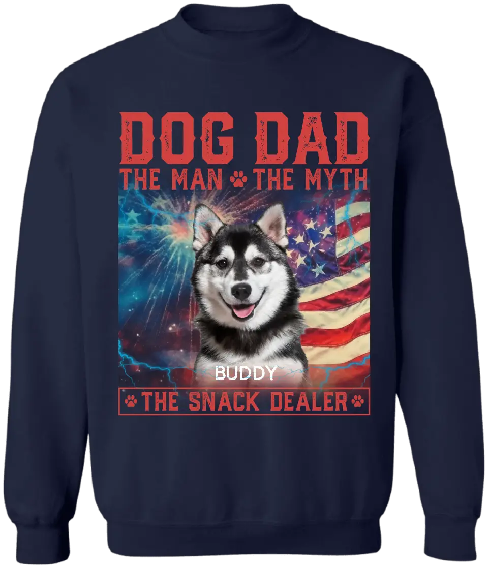 Custom Photo The Man The Myth The Snack Dealer - Personalized T-Shirt, Gift For Dog Lover, Dog Parents - TS1226