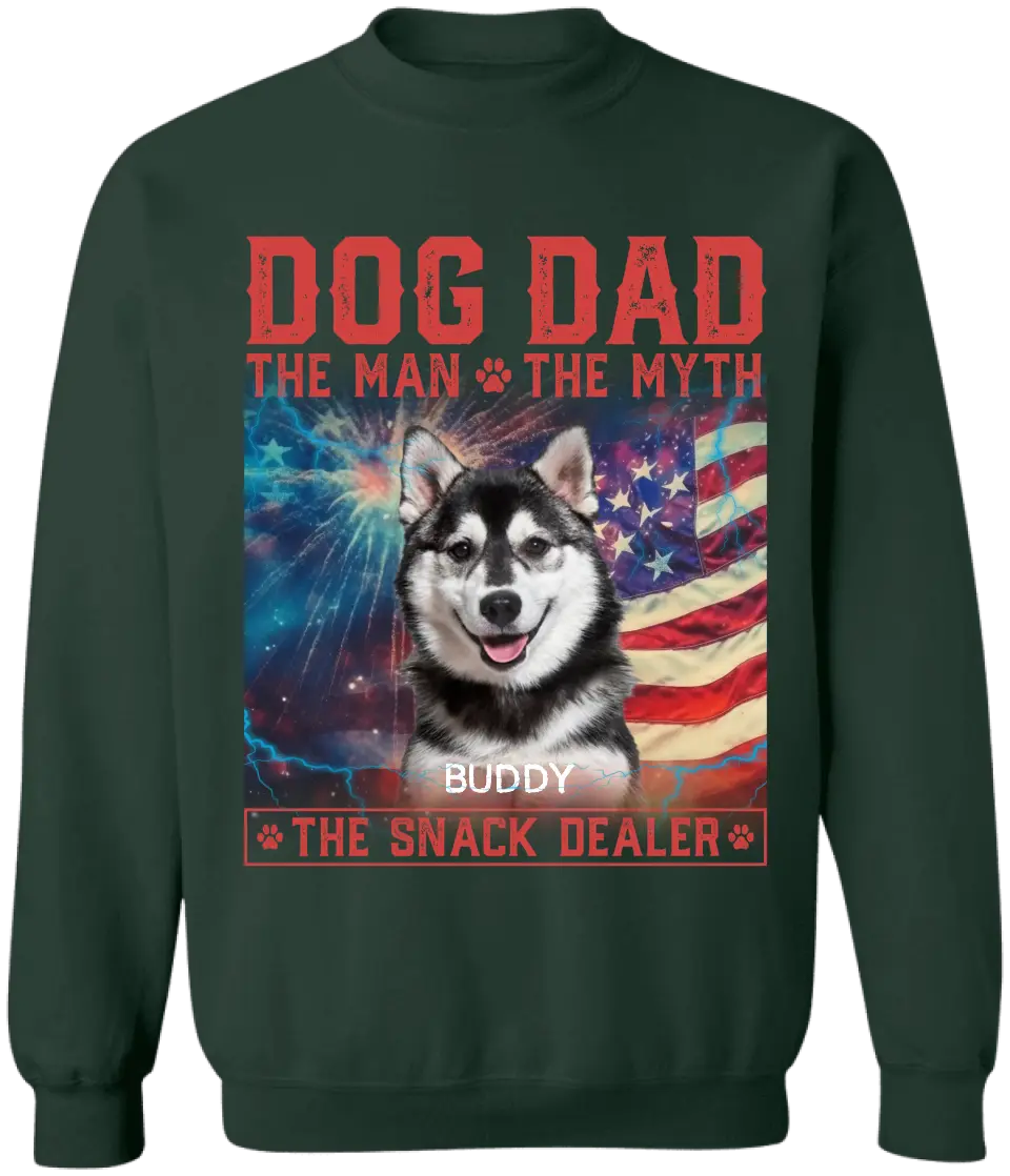 Custom Photo The Man The Myth The Snack Dealer - Personalized T-Shirt, Gift For Dog Lover, Dog Parents - TS1226