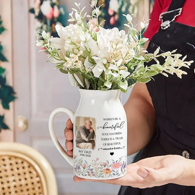There Is A Trail Of Beautiful Memories - Personalized Flower Vase - CF-FLV05