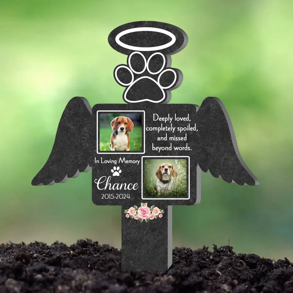 Deeply Loved, Completely Spoiled, And Missed Beyond Words - Personalized Plaque Stake - CF-PS107