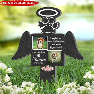 Deeply Loved, Completely Spoiled, And Missed Beyond Words - Personalized Plaque Stake - CF-PS107