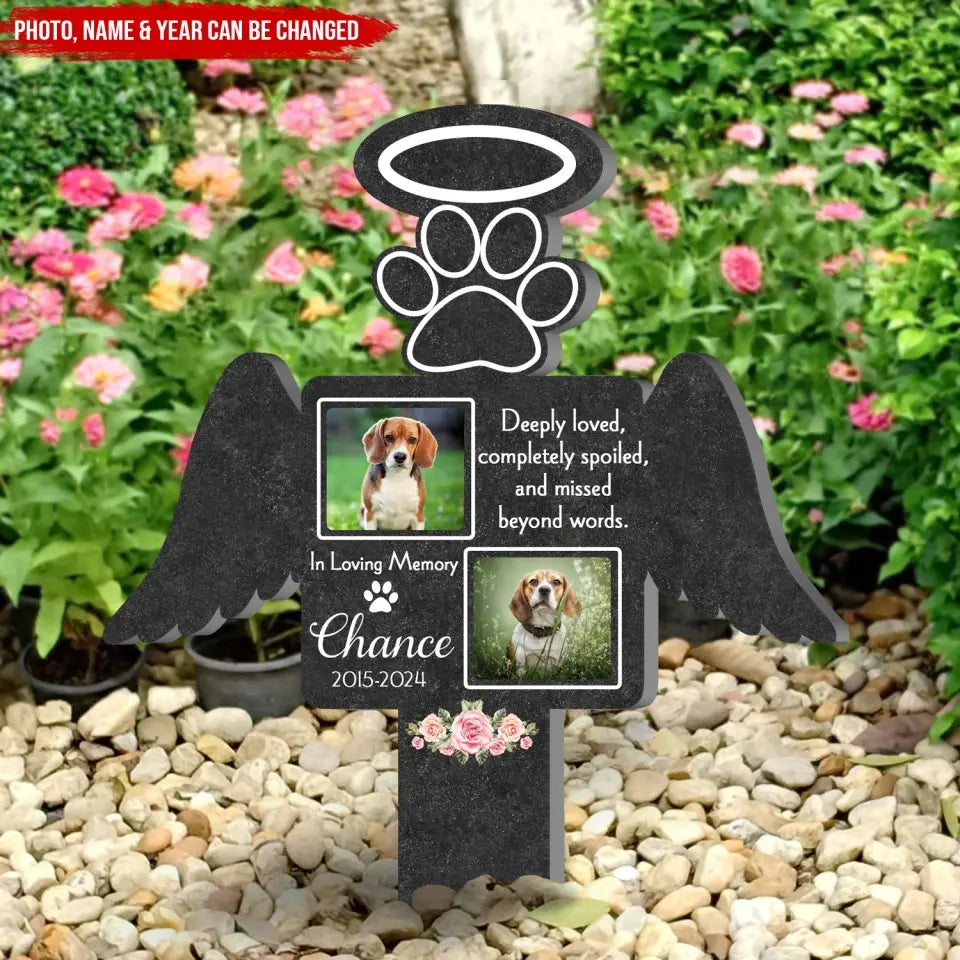 Deeply Loved, Completely Spoiled, And Missed Beyond Words - Personalized Plaque Stake - CF-PS107