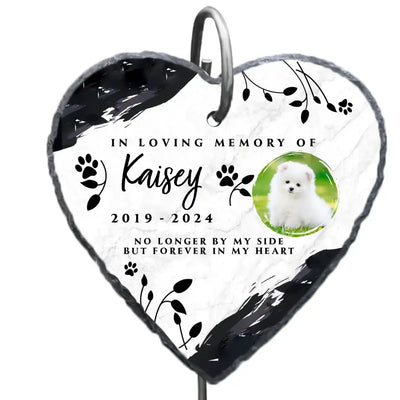 No Longer By My Side But Forever In Our Heart - Personalized Slate, Memorial Gift - CF-GS95