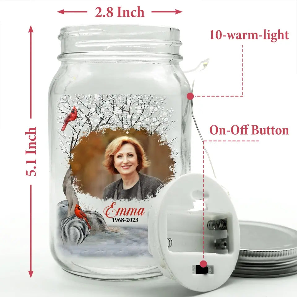 A Messenger To Tell You, We're Never Far Apart - Personalized Mason Jar Light - CF-MJL53