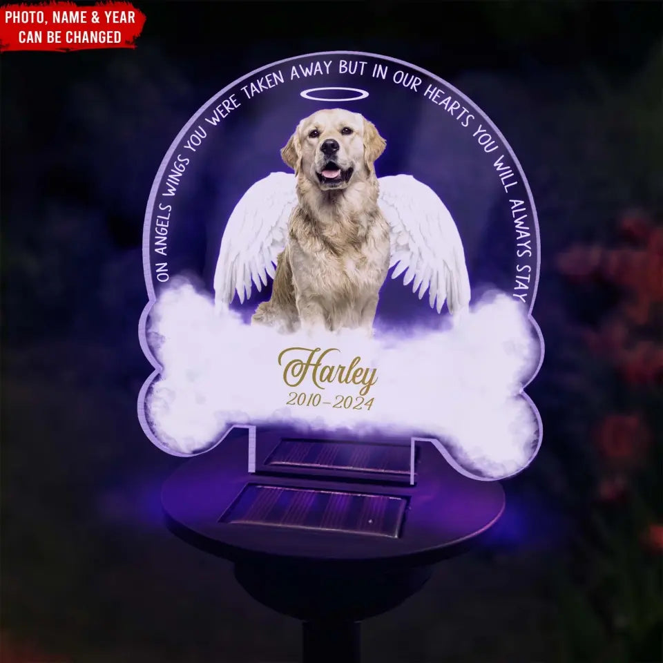 One Angels Wings You Were Taken Away - Personalized Solar Light, Gift For Dog Lover - CF-SL166