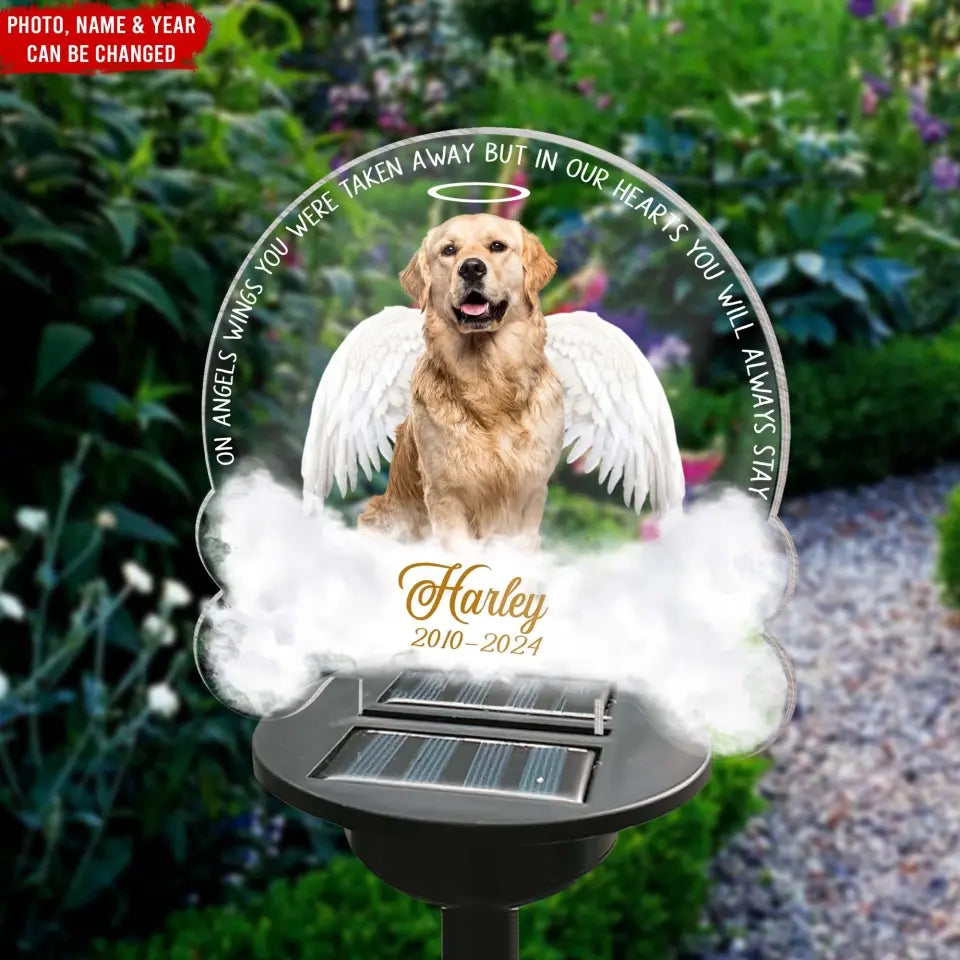 One Angels Wings You Were Taken Away - Personalized Solar Light, Gift For Dog Lover - CF-SL166