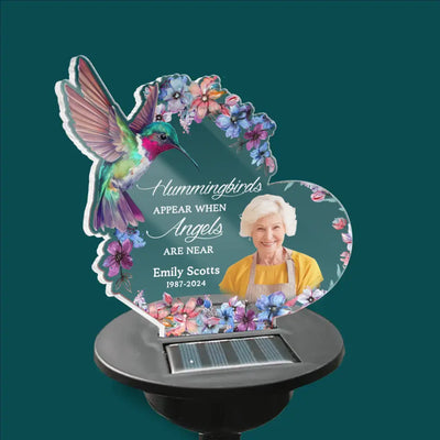 Hummingbirds Appear When Angels Are Near - Personalized Solar Light - CF-SL167