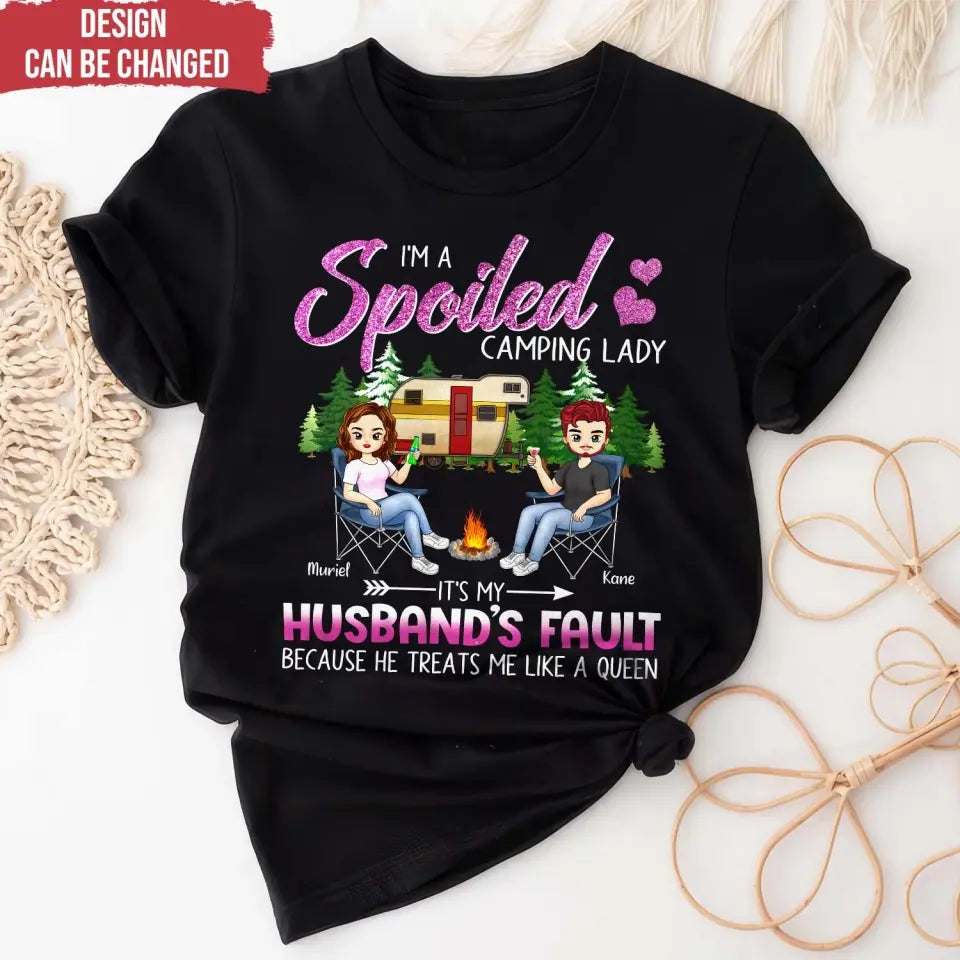 I'm A Spoiled Camping Lady - Personalized T-Shirt, Gift For Camping Lovers - CF-TS1243