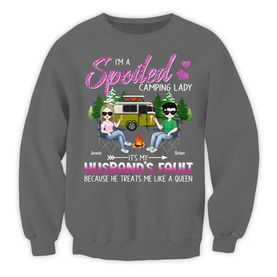 I'm A Spoiled Camping Lady - Personalized T-Shirt, Gift For Camping Lovers - CF-TS1243