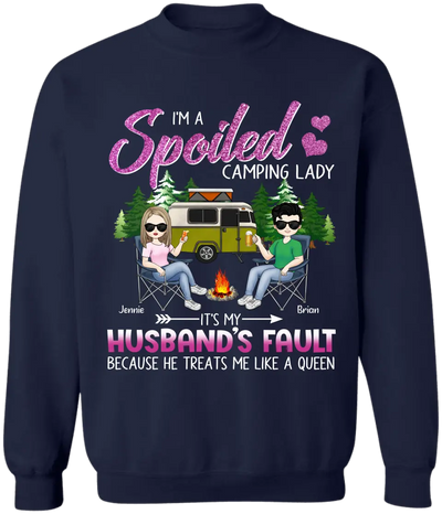 I'm A Spoiled Camping Lady - Personalized T-Shirt, Gift For Camping Lovers - CF-TS1243