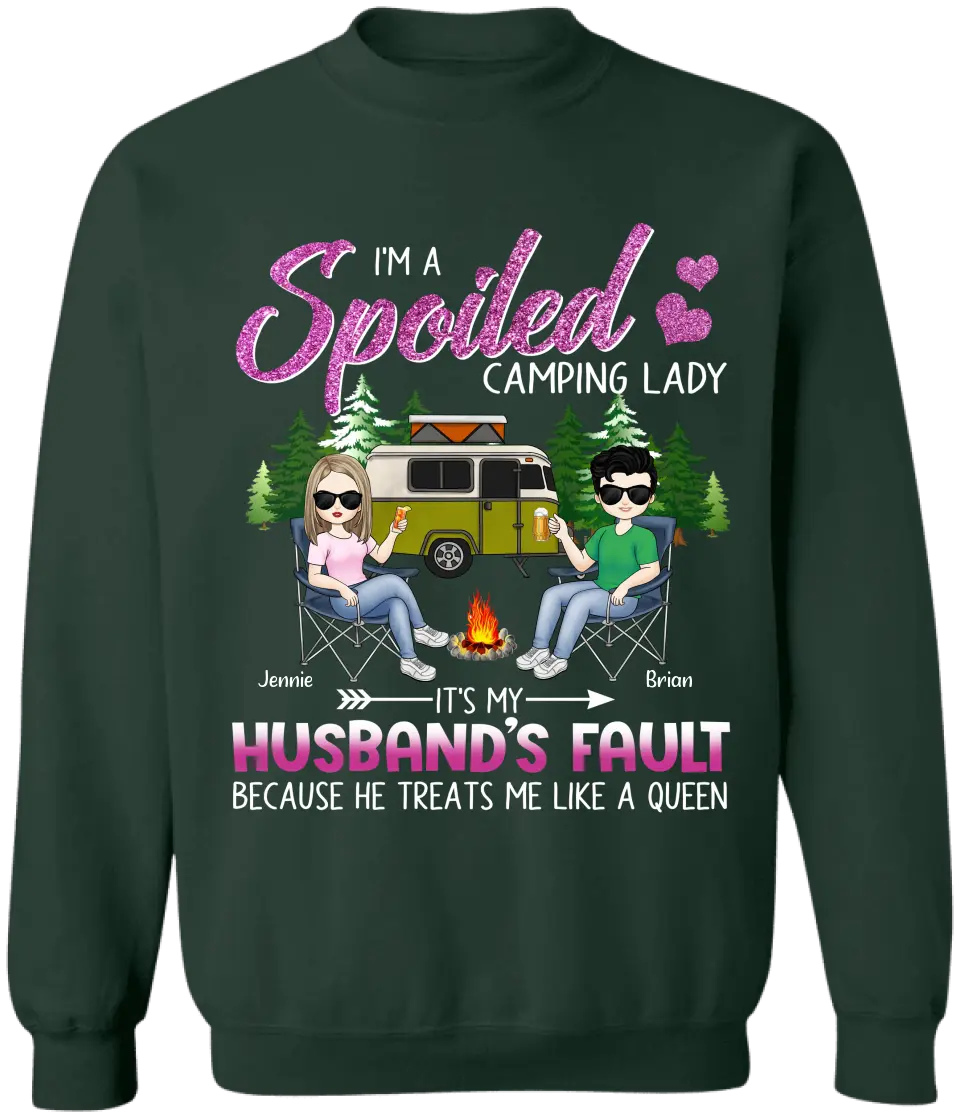 I'm A Spoiled Camping Lady - Personalized T-Shirt, Gift For Camping Lovers - CF-TS1243