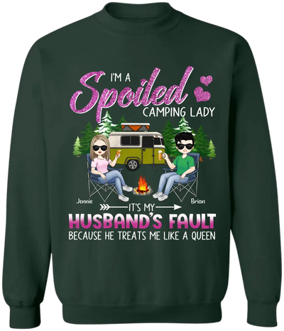I'm A Spoiled Camping Lady - Personalized T-Shirt, Gift For Camping Lovers - CF-TS1243