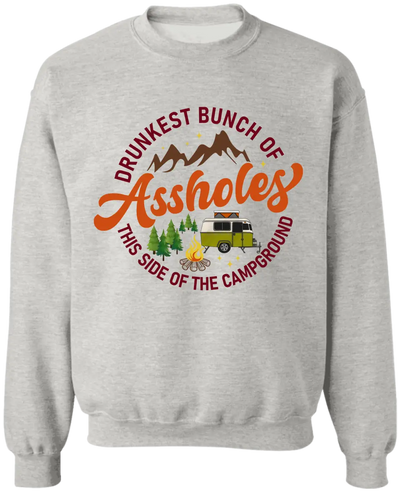 Drunkest Bunch Of Assholes The Side Of The Campground - Personalized T-Shirt, Gift For Camping Lovers - CF-TS1244
