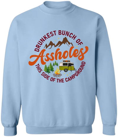 Drunkest Bunch Of Assholes The Side Of The Campground - Personalized T-Shirt, Gift For Camping Lovers - CF-TS1244