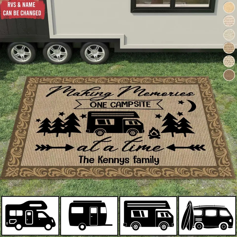 Making Memories One Campsite - Patio Rug, Patio Mat - CF - R01