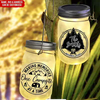 Making Memories One Campsite At A Time - Personalized Mason Jar Light, Camping Gift - CF-MJL57