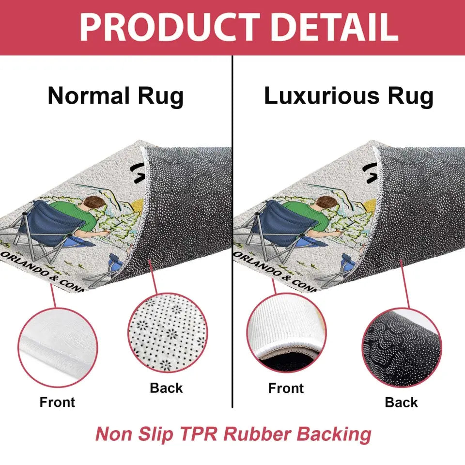 Home Is Where We Park It - Personalized Patio Rug, Patio Mat, Gift For Camping Lovers - CF-R02