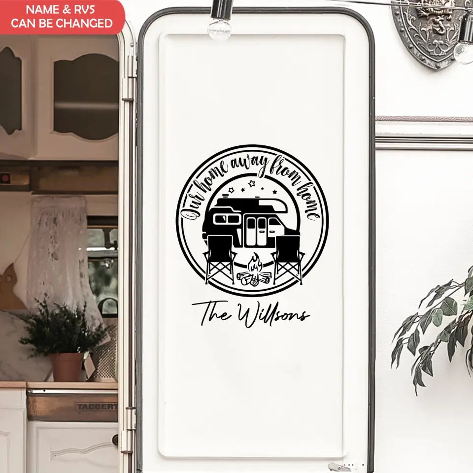 Our Home Away From Home - Personalized Decal, Gift For Camping Lovers - CF-PCD134
