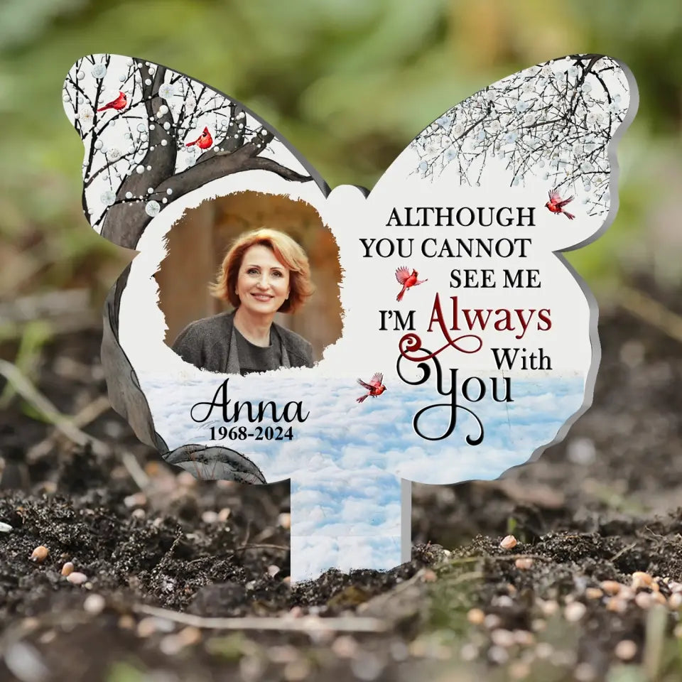 Butterfly Shape, Not A Day Goes By That You Are Not Missed - Personalized Plaque Stake