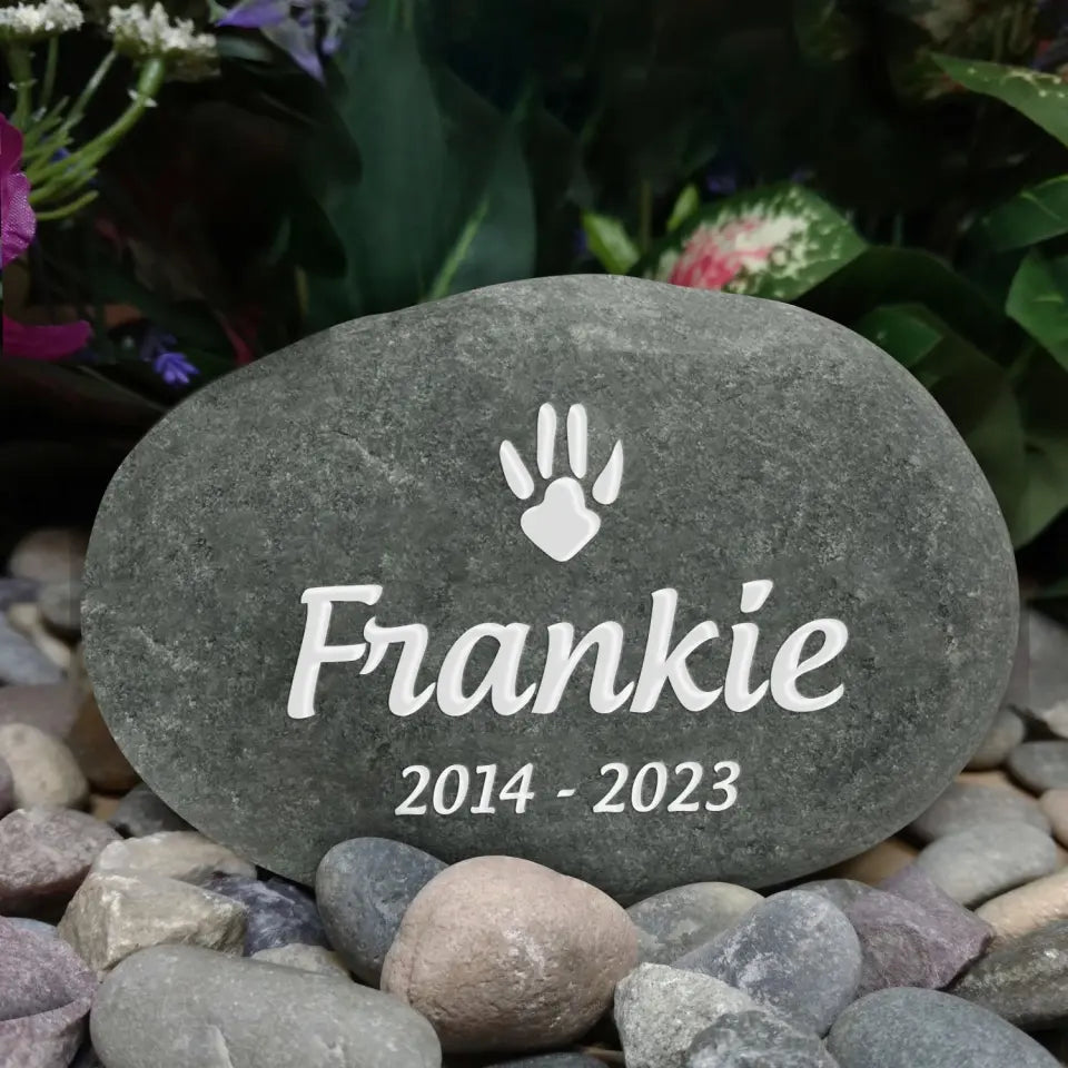 In Loving Memory Of Beloved Pet - Pet Memorial Stone River Rock, Pet Lover Memorial Gift - CF-SRR01