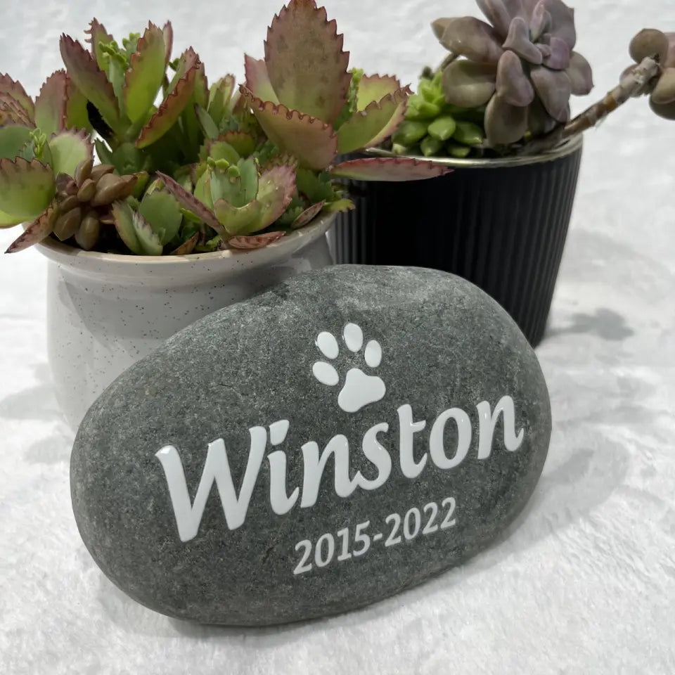 In Loving Memory Of Beloved Pet - Pet Memorial Stone River Rock, Pet Lover Memorial Gift - CF-SRR01