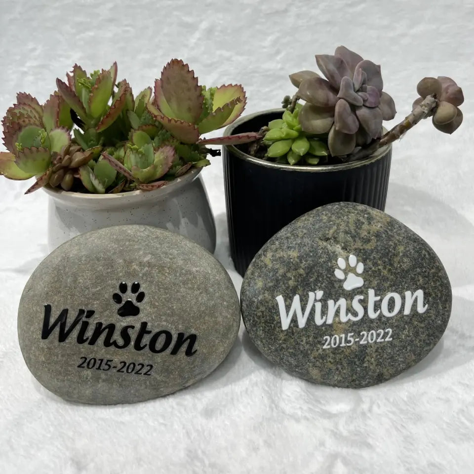 In Loving Memory Of Beloved Pet - Pet Memorial Stone River Rock, Pet Lover Memorial Gift - CF-SRR01