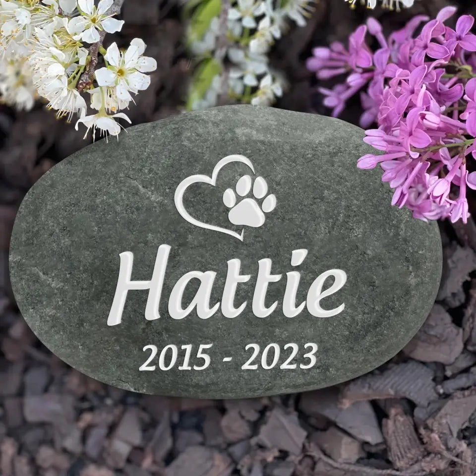 In Loving Memory Of Beloved Pet - Pet Memorial Stone River Rock, Pet Lover Memorial Gift - CF-SRR01