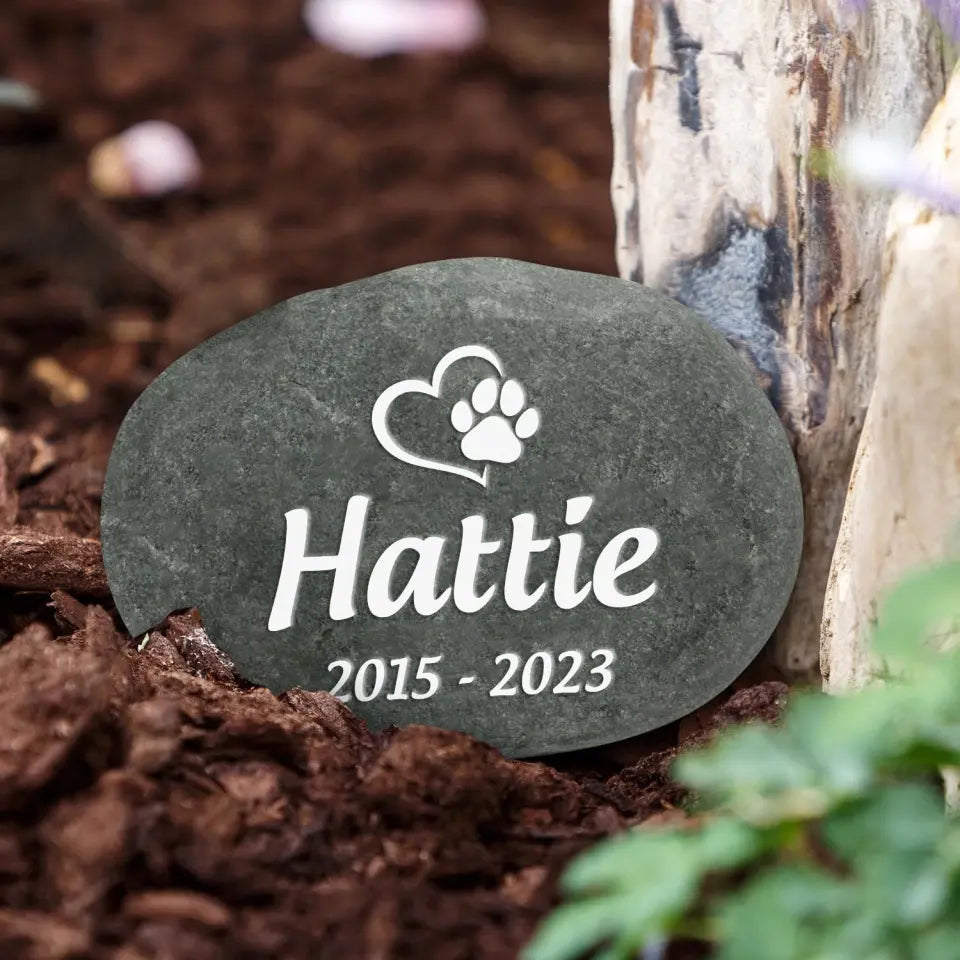 In Loving Memory Of Beloved Pet - Pet Memorial Stone River Rock, Pet Lover Memorial Gift - CF-SRR01