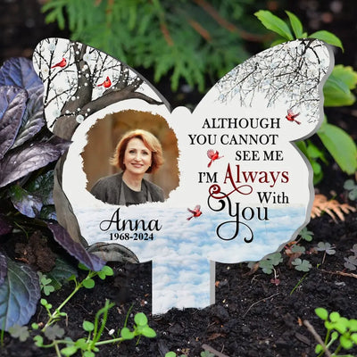 Butterfly Shape, Not A Day Goes By That You Are Not Missed - Personalized Plaque Stake- CF-PS110