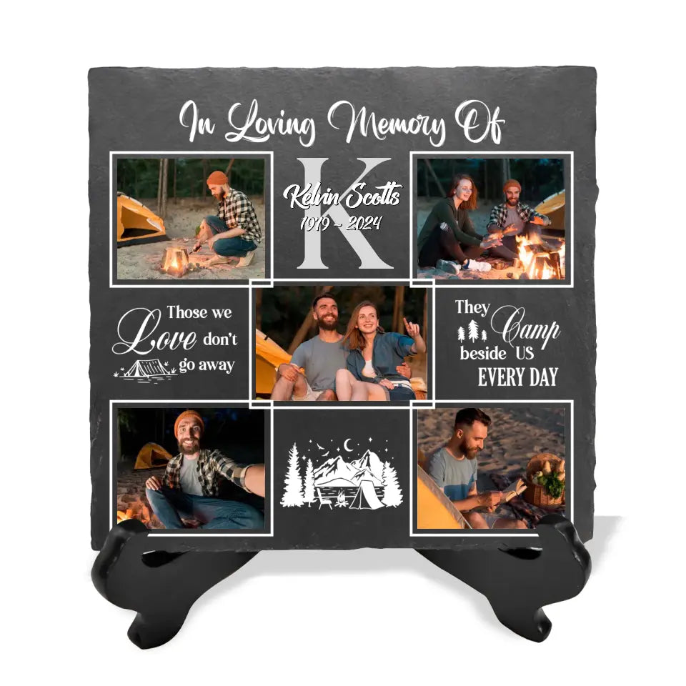 Camping Memorial They Camp Beside Us Every Day - Personalized Memorial Stone, Camping Memorial Gift - MS03AN