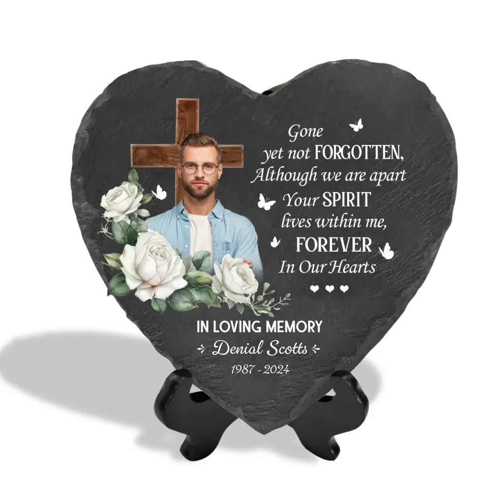 Although We Are Apart Your Spirit Lives Within Me - Personalized Stone, Memorial Gift - MS91