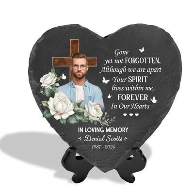 Although We Are Apart Your Spirit Lives Within Me - Personalized Stone, Memorial Gift - MS91