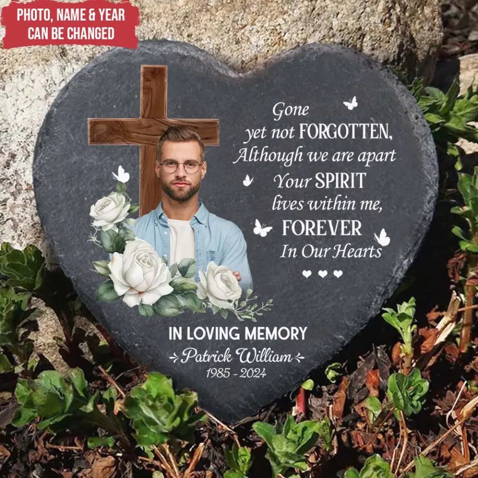 Although We Are Apart Your Spirit Lives Within Me - Personalized Stone, Memorial Gift - MS91