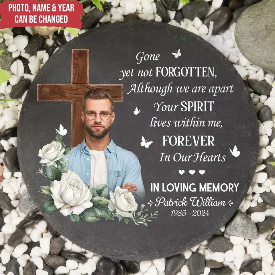 Although We Are Apart Your Spirit Lives Within Me - Personalized Stone, Memorial Gift - MS91