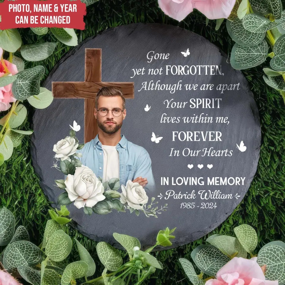 Although We Are Apart Your Spirit Lives Within Me - Personalized Stone, Memorial Gift - MS91