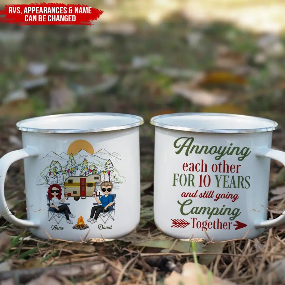 Annoying Each Other For 10 Years And Still Going Camping Together - Personalized Camping Mug, Gift For Camping Couple - M06AN