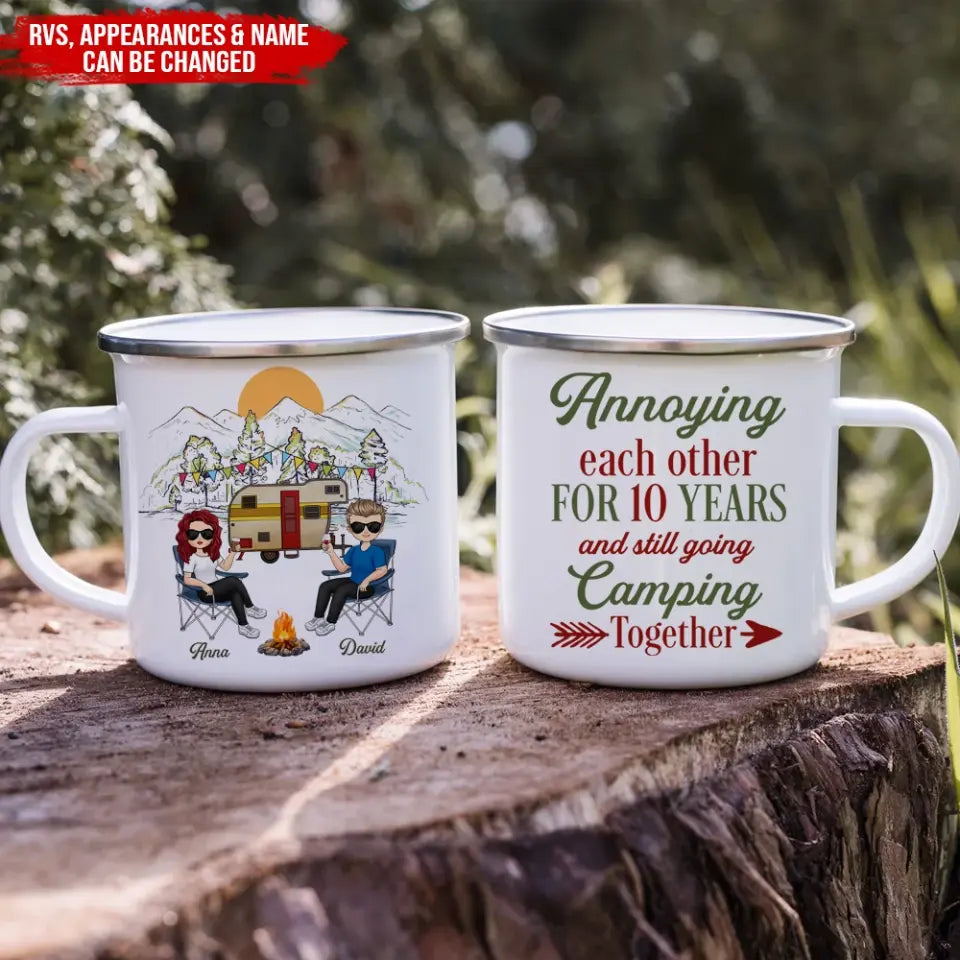 Annoying Each Other For 10 Years And Still Going Camping Together - Personalized Camping Mug, Gift For Camping Couple - M06AN